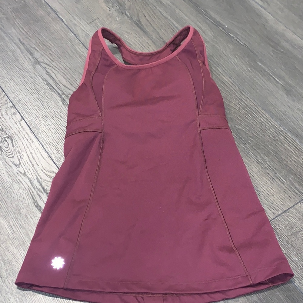 Athleta Stunner T-Back Burgundy Tank w/Mesh Size XS - Picture 8 of 9
